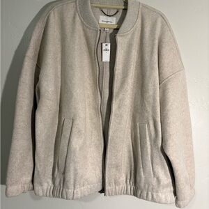 Banana Republic Light Tan Bomber Jacket. This is a Knit Melton Bomber Jacket.